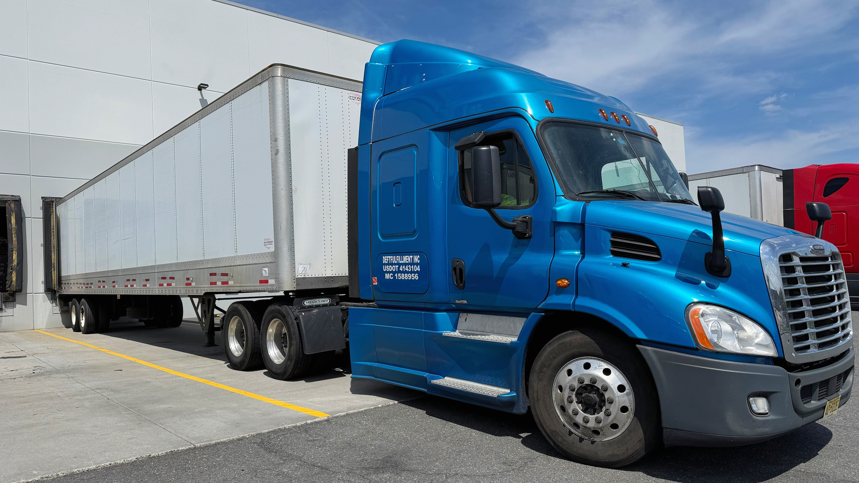 Deftfulfillment truck fleet at the warehouse yard
